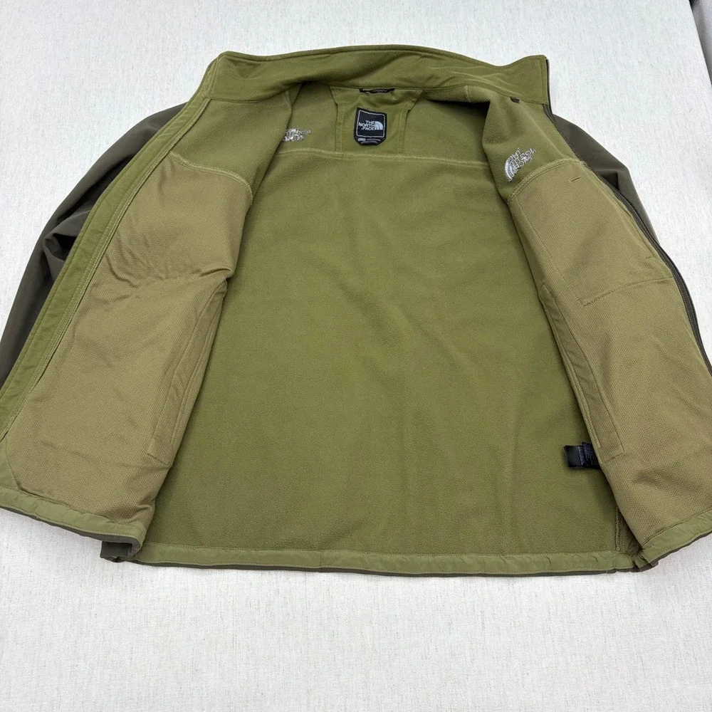 The North Face Apex Bionic Softshell Jacket Mens XL Green Full Zip Fleece Read!!